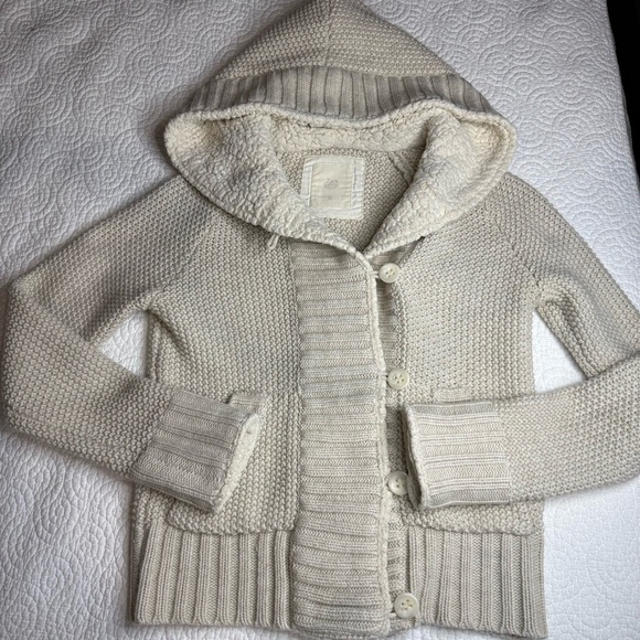 Zara Cream Button-Up Hooded Cardigan - Picture 6 of 12